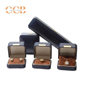 Customised PU Leather Blue Jewelry Box, Octagon Jewelry Handmade Box, Engagement & Wedding Set Elegant, Earrings Box, Pendant Box