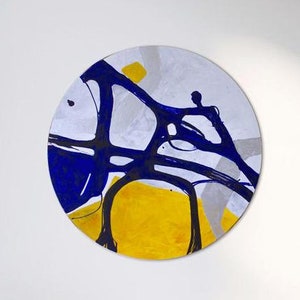 Round picture 80 cm, acrylic, canvas on stretcher, abstract