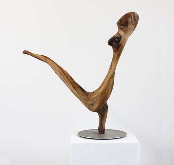 Sculpture wood, 35 cm, 14" abstract, decorative figure