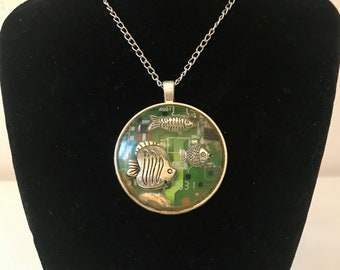Einzigartige Halskette Fisch Motherboard gedruckt cirtcuit post Punk Cyber Steampunk Collana Circuito stampato unica argento scheda madre pesciolini