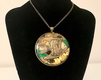 Einzigartige Halskette Fisch Motherboard gedruckt cirtcuit post Punk Cyber Steampunk Collana Circuito stampato unica argento scheda madre pesce