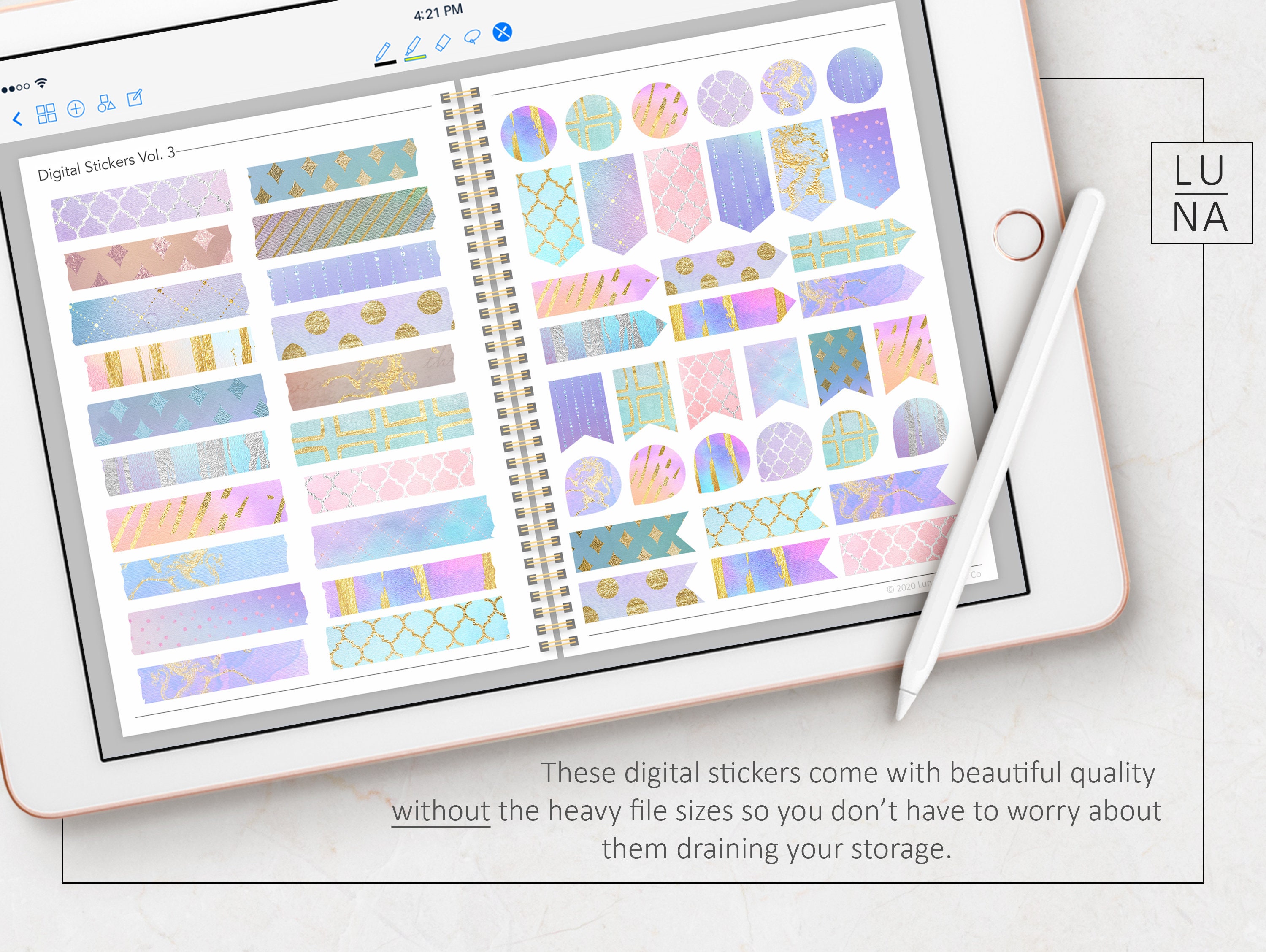 Digital Stickers Vol. 3 Digital Notebook Digital Journal Etsy
