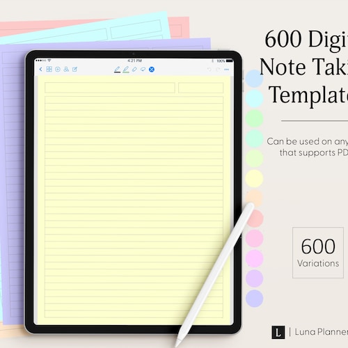 Digital Note Taking Paper Template Goodnotes Notability Ipad Etsy