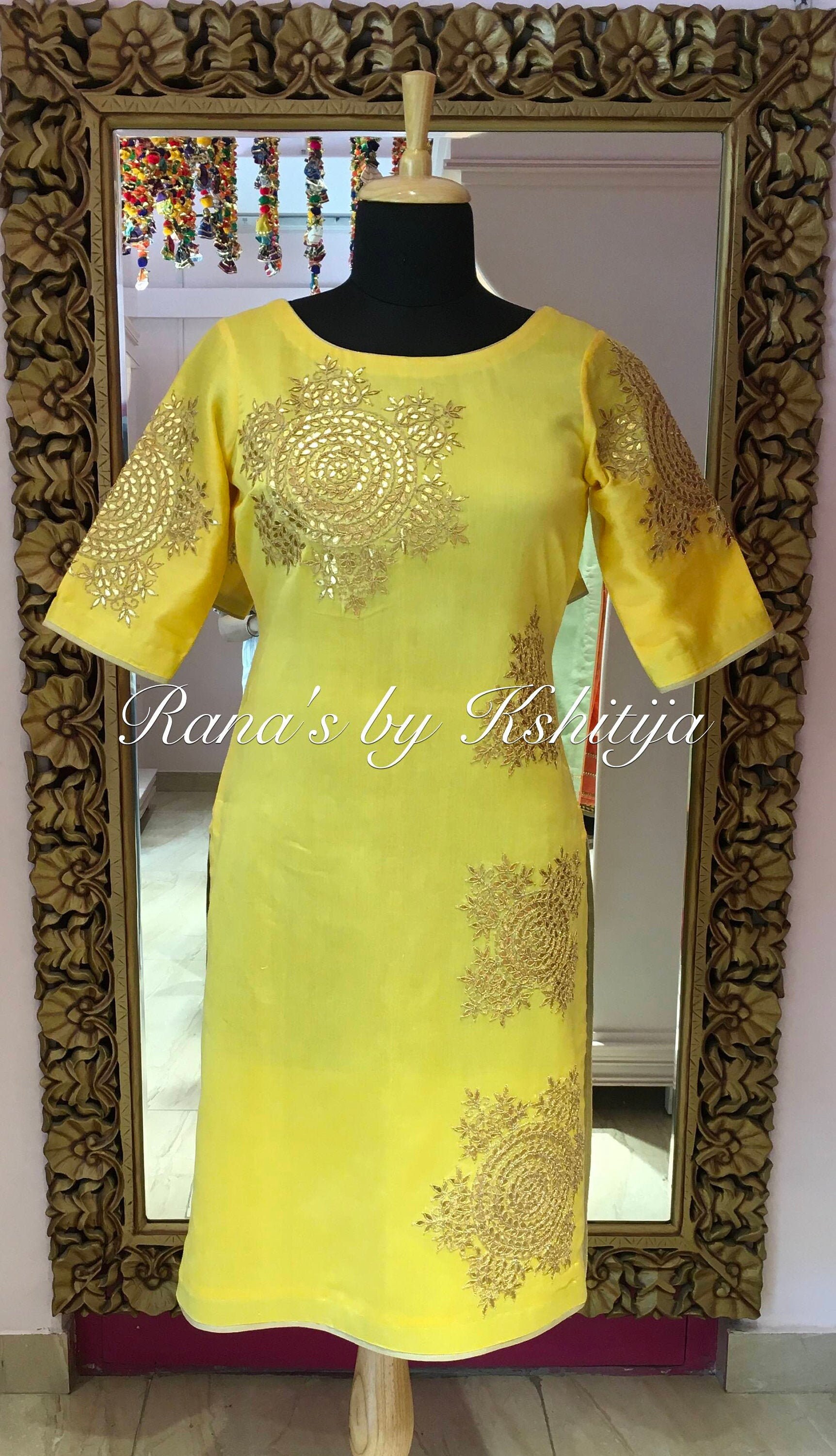 golden yellow kurti