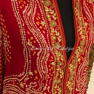 Pure Gajji Silk Bandhani Zardozi Dupatta