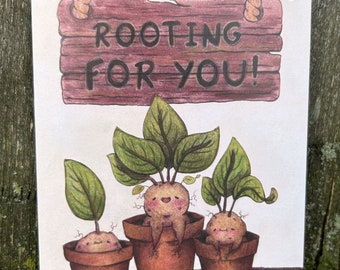 Rooting For You - Mandrake A2 Greeting Card
