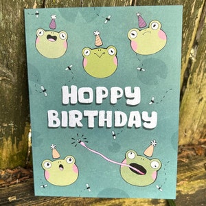 Hoppy Birthday - Frog A2 Greeting Card