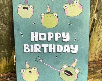 Hoppy Birthday - Frog A2 Greeting Card