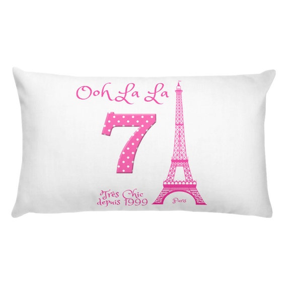 Ooh La La 7th Birthday Pillow Etsy