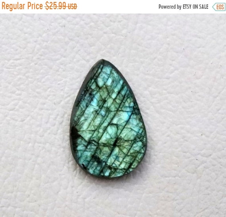 75/% OFF 54.00 Carat Natural Labradorite Rough Druzy Cabochon Loose Gemstones Pear Shape Size 34X22mm Approx Good Quality.....M-15