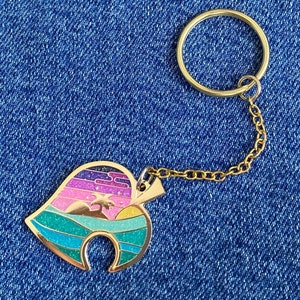 Horizons Leaf Keychain | Animal King Glitter Enamel Chain Badge Lapel