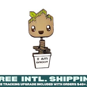 I am Root Bobblehead Pin| Comic Gifts Art Superhero Hero Enamel MCU Lapel Pin Fantasy Accessory Badge Cosplay