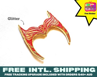 Red Witch Enamel Glitter Pin | Super Hero Villain Show Universe Costume Scarlet Comic Studios scarlett superhero girl power gifts women