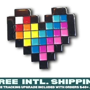 PIN : Regenbogen Pixel Herz