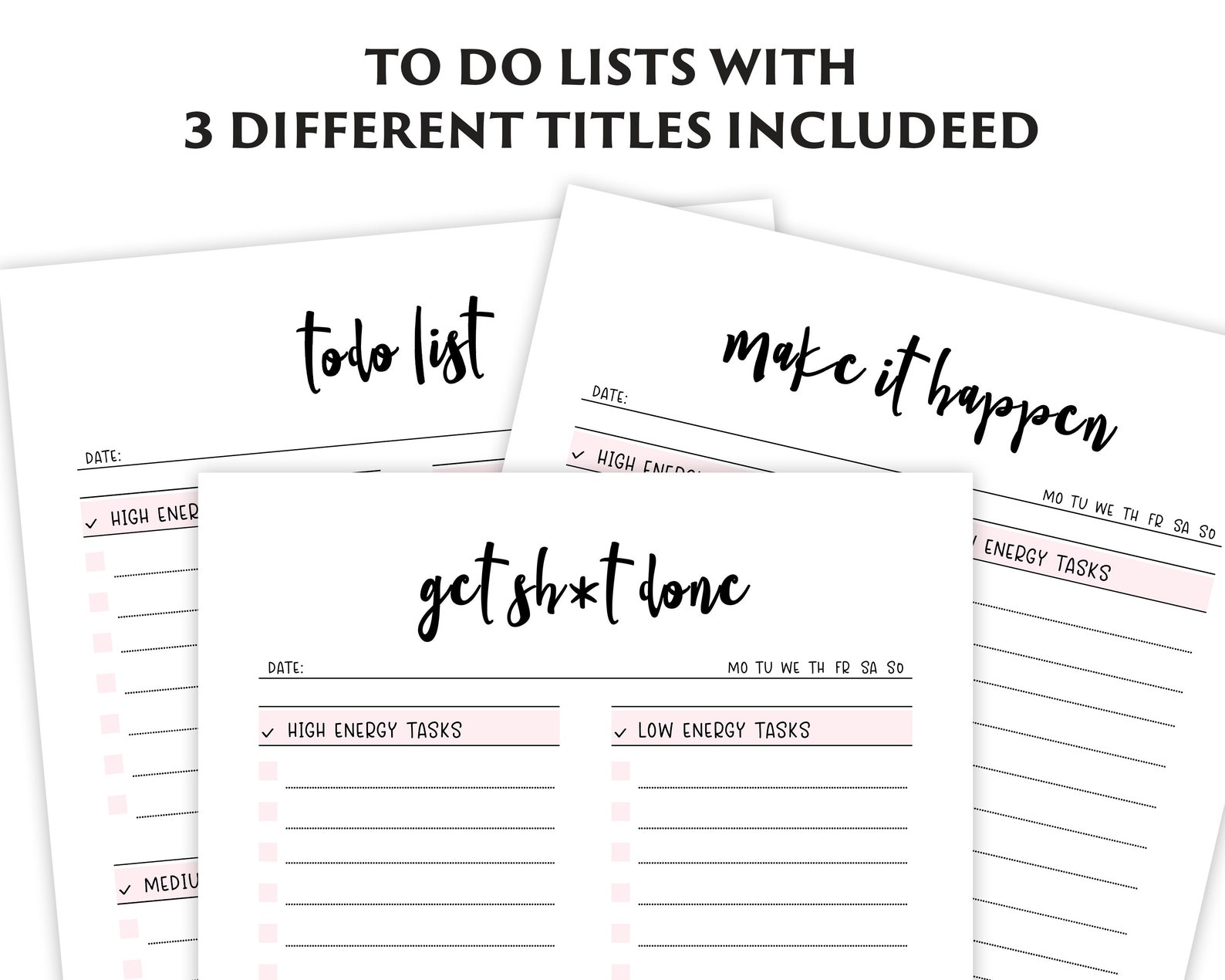 To Do List Printable Daily Planner Productivity Planner Etsy