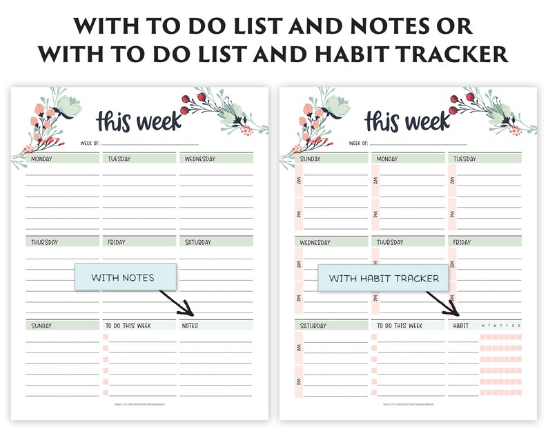 Weekly Planner Printable Productivity Planner Work Planner - Etsy