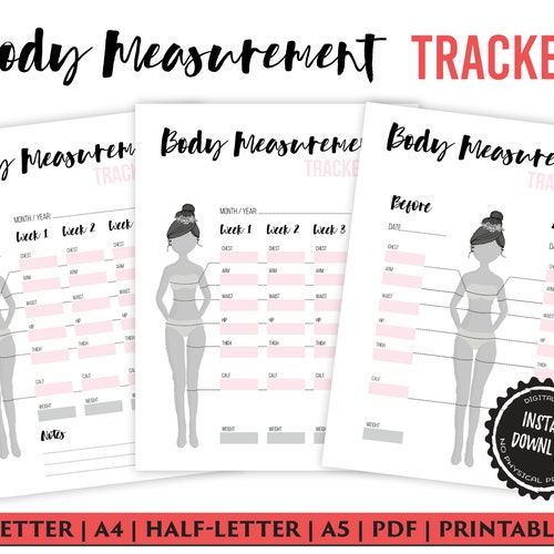 Body Measurement Tracker Weight Loss Tracker Printable - Etsy