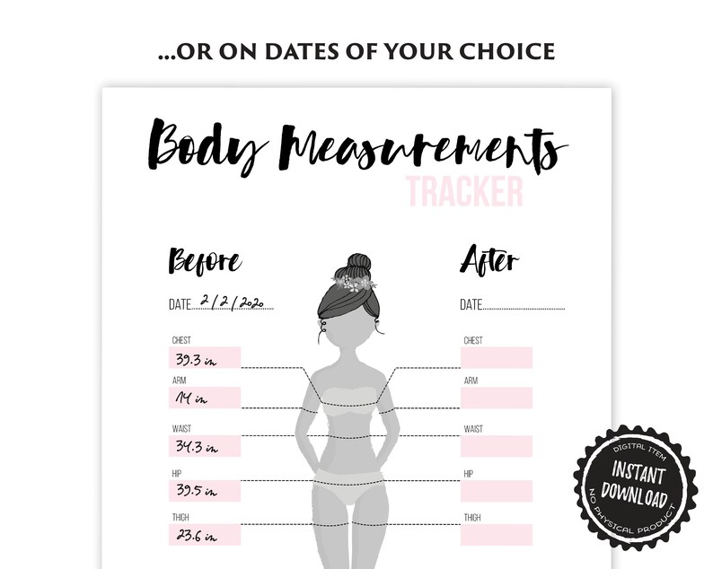 Body Measurement Tracker Weight Loss Tracker Printable | Etsy