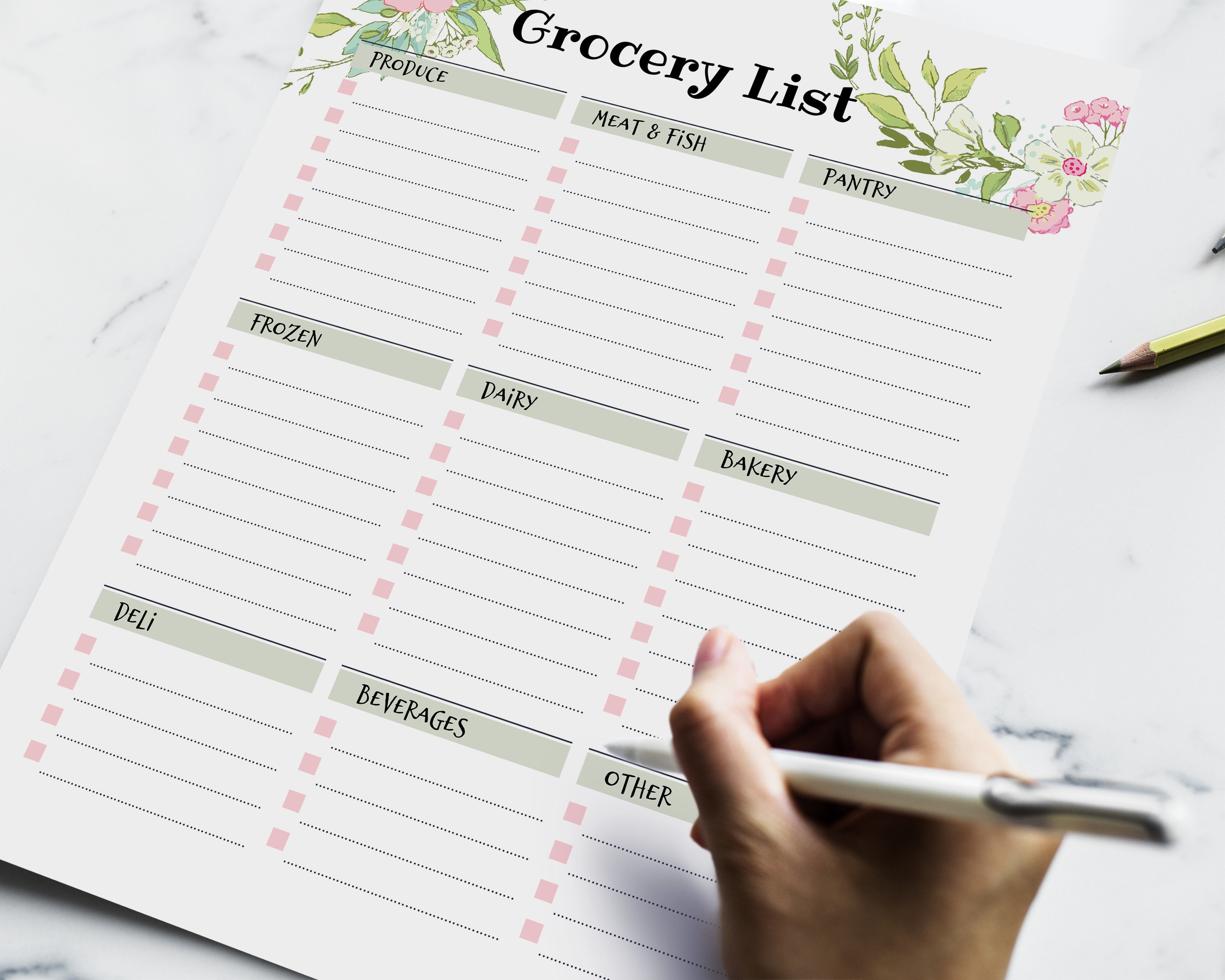 Editable Grocery List Printable for Grocery Shopping, PDF Template With ...