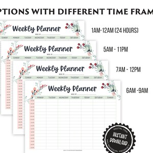 Weekly Planner Printable for Time Blocking and Time Management, Block ...