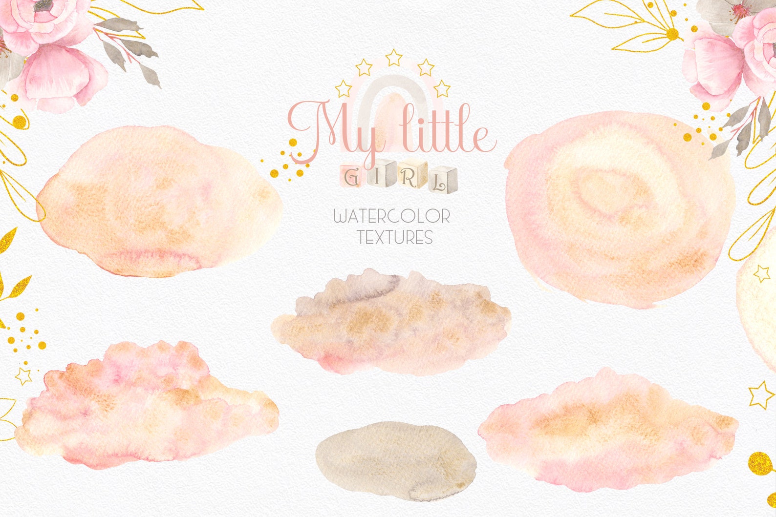 Watercolor newborn girl clip art. Little baby girl Etsy