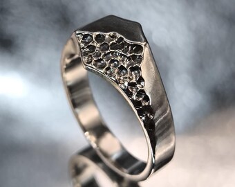 Handmade Sterling Silver Abstract Signet Ring – Sculptural Unisex Jewelry