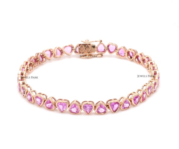 Rose Gold Pink Sapphire and Diamond Tennis Bracelet ONLINE EXCLUSIVE
