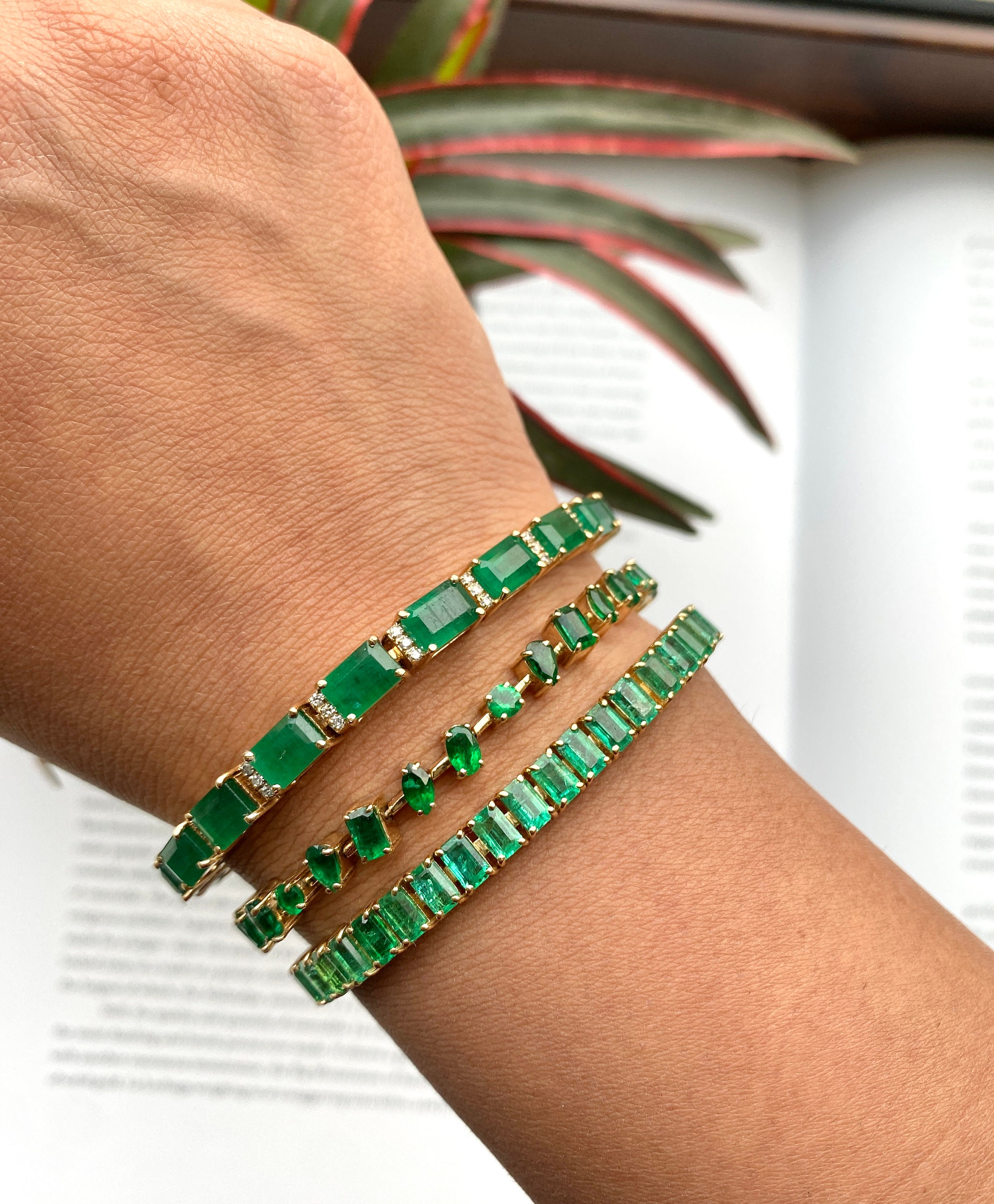 Emerald cut sale bracelet