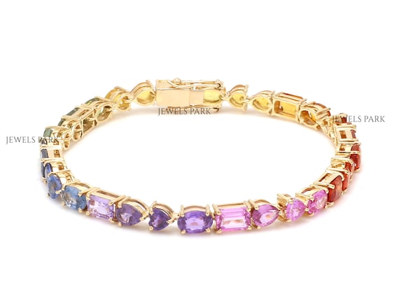 Round Rainbow Gemstone Bracelet – Diamond Days