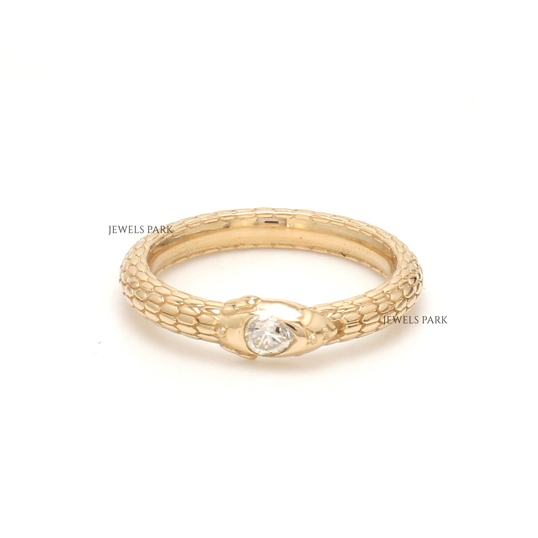 Snake Skin Pattern Rings Snake Texture Diamond Ring Gold | Natural Old Mine Cut Vintage Diamond ...