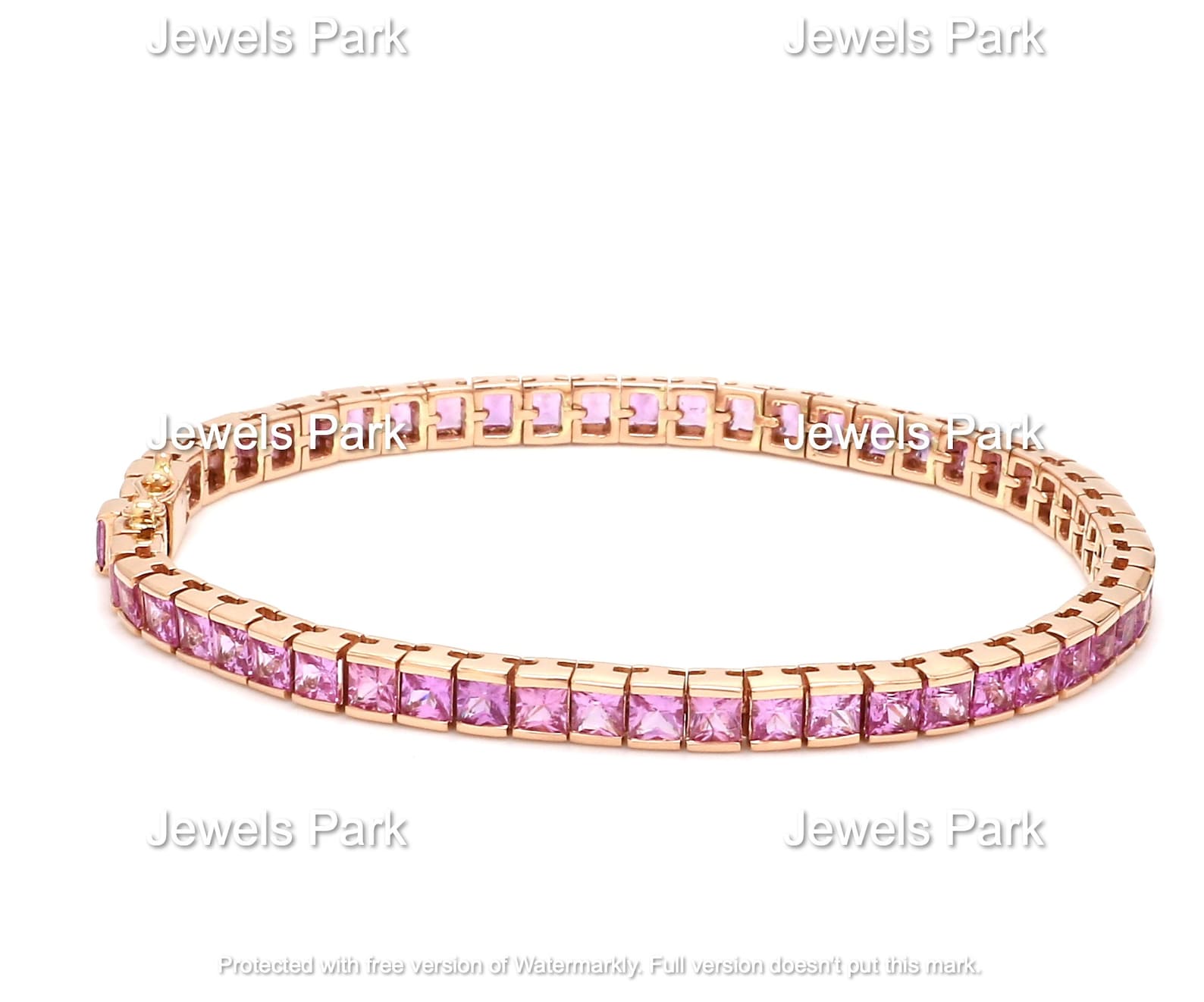 Pink Sapphire Tennis Bracelet in Solid 14k 18k Gold Natural Etsy