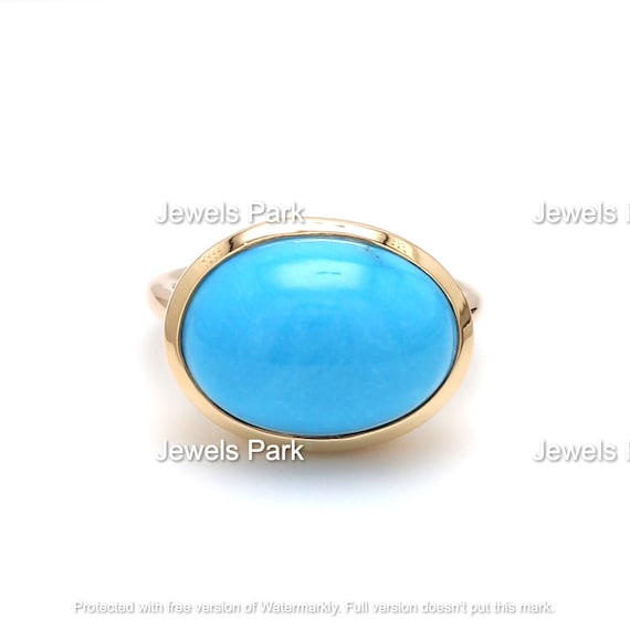 Big Natural Turquoise Pomellato Style Statement Cabochon Ring in 14k 18k Gold Natural Blue Turquoise Ring Gold Pomellato Ring Unisex Gift Etsy