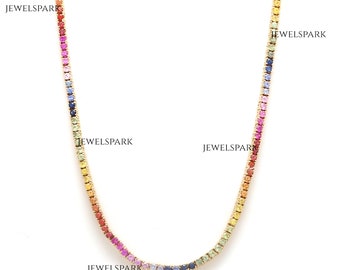 Rainbow tennis best sale necklace