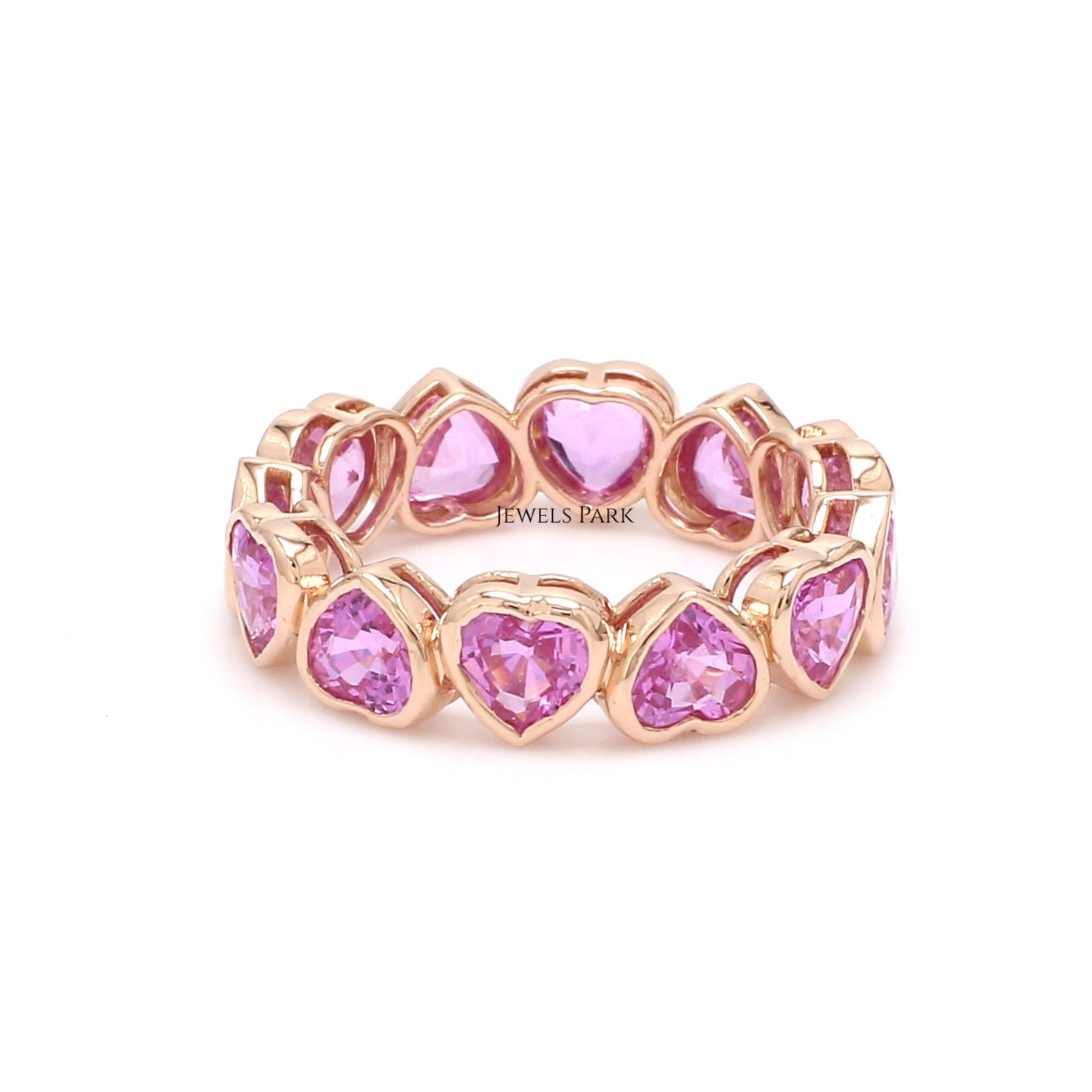 Pink Sapphire Heart Ring Gold Natural Pink Sapphire Heart 