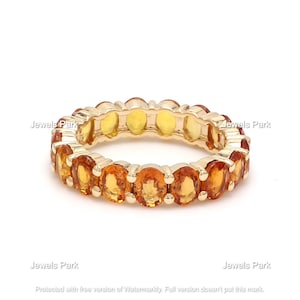Yellow sapphire orange sapphire ombre gradient ring in 14k 18 gold | Rainbow ring natural yellow sapphire shading ring september birthstone
