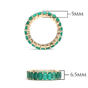 Real Emerald Eternity Band Ring Gold | Natural 5x3mm 6CTW Emerald Cut ...