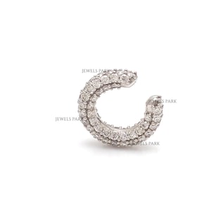 Diamond pave ear cuff earrings gold | Natural diamond gold pave set ear cuff earrings gold | Mini diamond ear cuff earrings gold