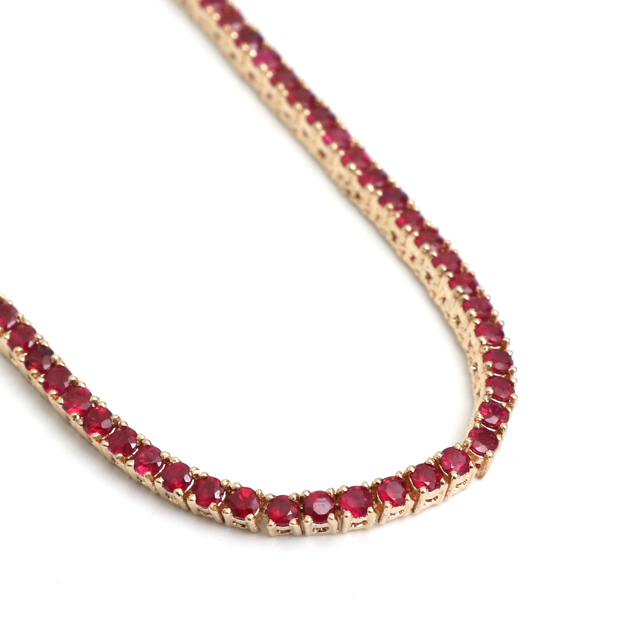 Buy Round Ruby Tennis Necklace in Silver Ruby Necklace, Tennis Necklace,  Ruby Round Necklace, July Birthstone Necklace, Brithday Gift for Her Online  in India - Etsy