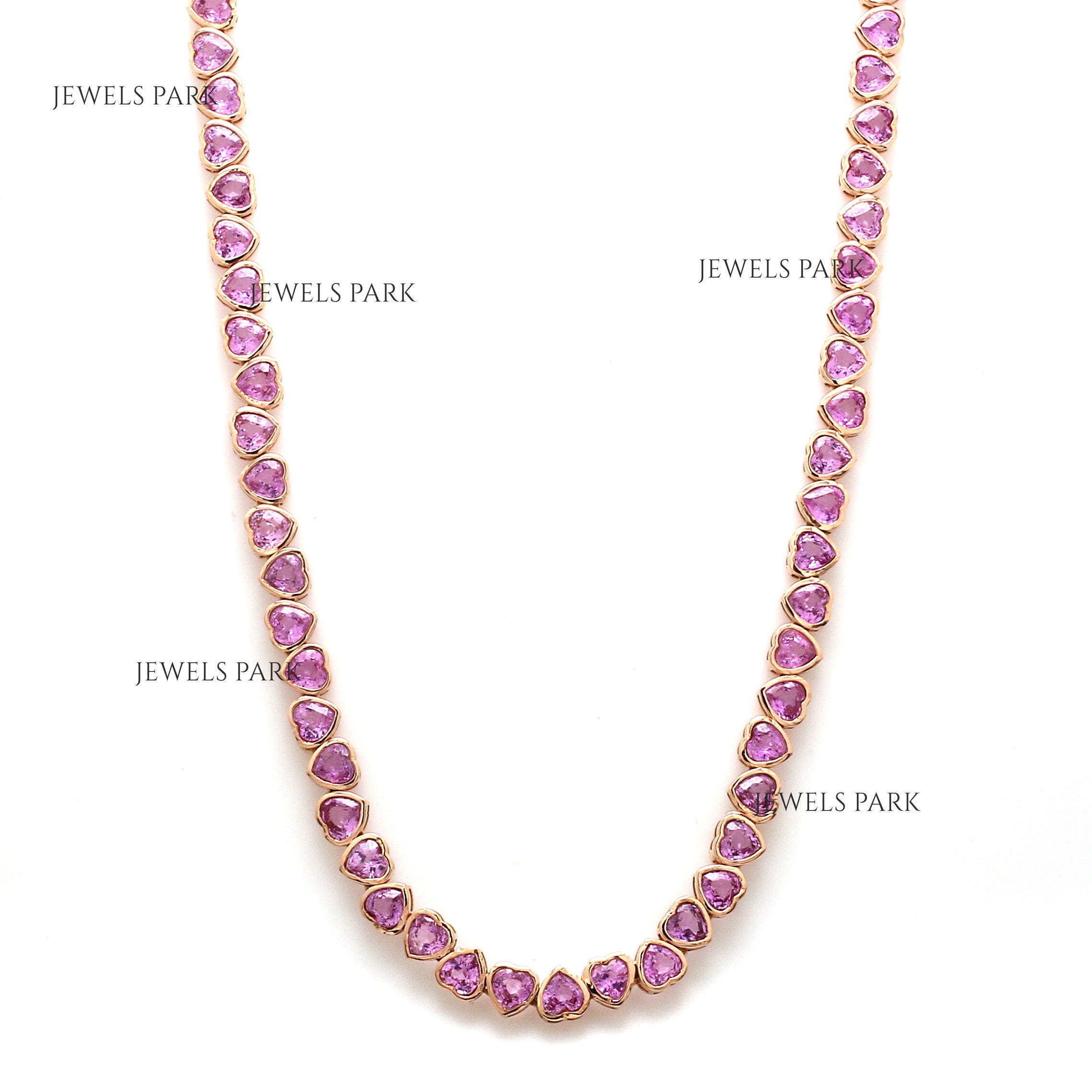 Pink Sapphire & Diamond Dot-Dash Choker Rose Gold/Pink Sapphire