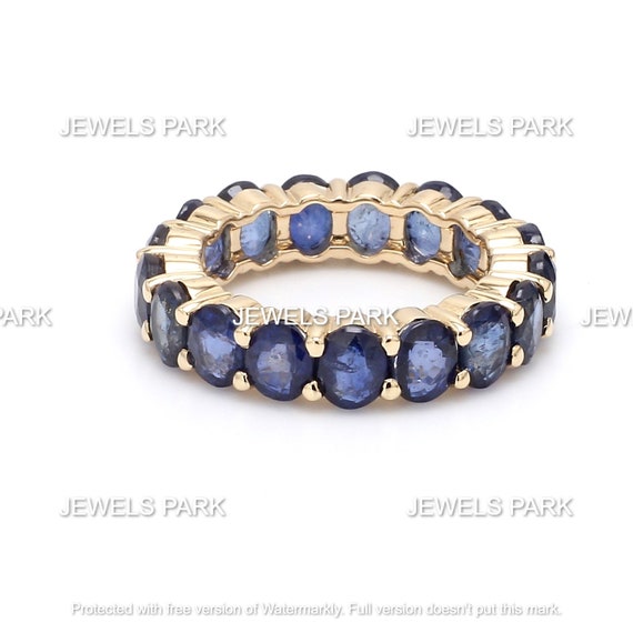 ブルーサファイア エタニティ バンド リング 14K ゴールド ブルーサファイア エタニティ バンド リング 14K ゴールド