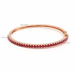 Real ruby bangle bracelet gold | Natural ruby bangle cuff bracelet gold | Birthstone bracelet bangle gold | Ruby tennis bracelet bangle gold