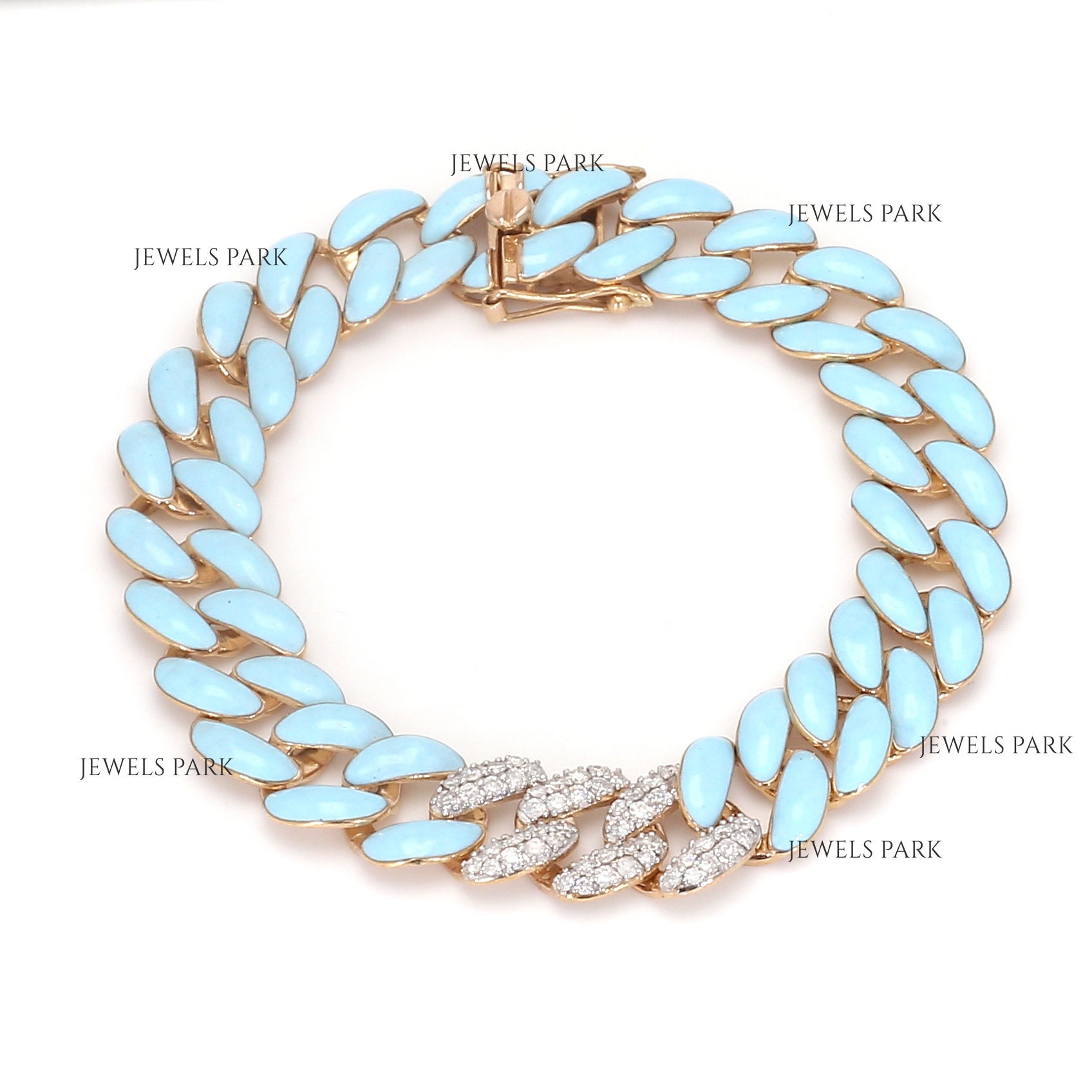 Louis Vuitton Cuban Chain Bracelet Blue in Metal/Enamel with