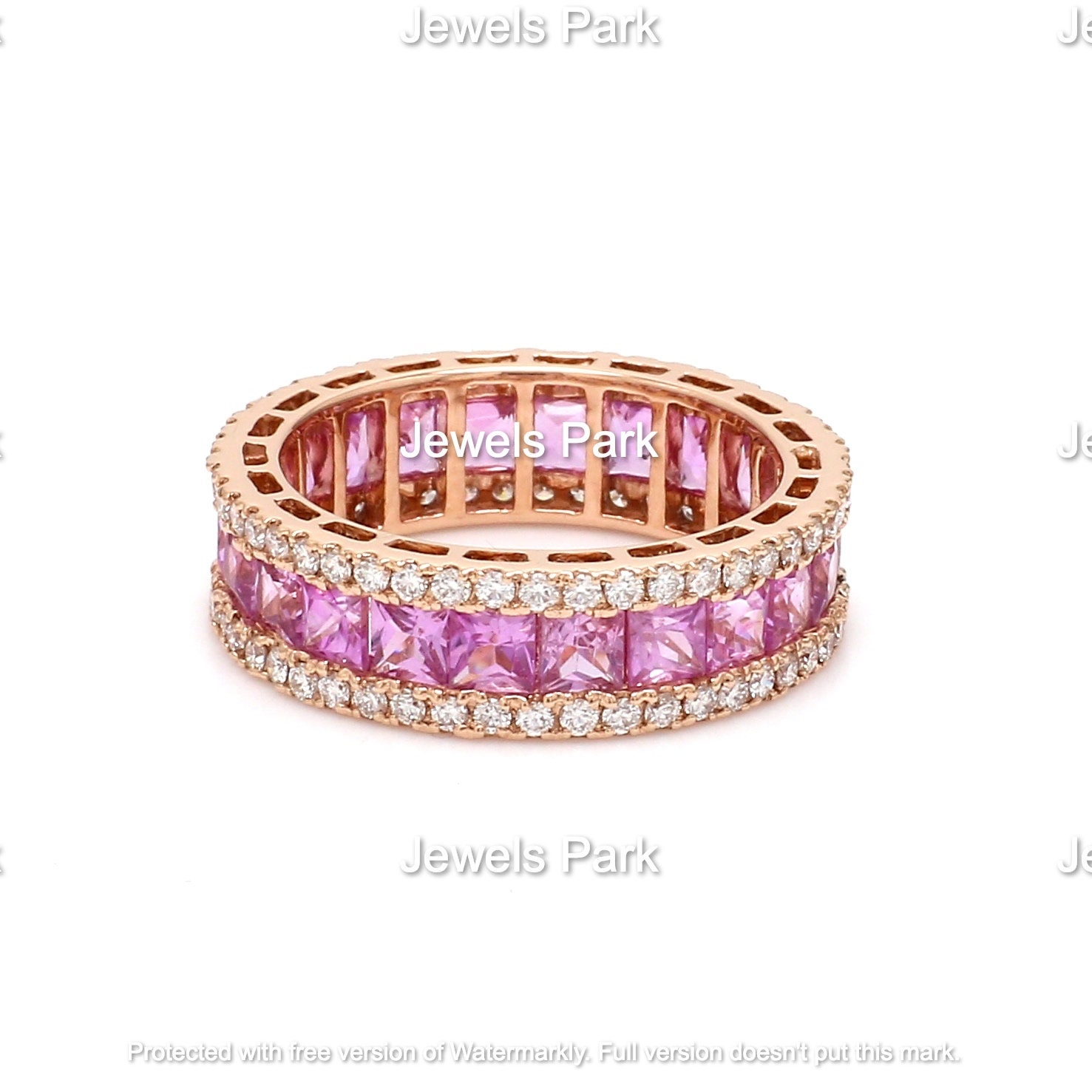 Pink Sapphire & Diamond Dot-Dash Choker Rose Gold/Pink Sapphire