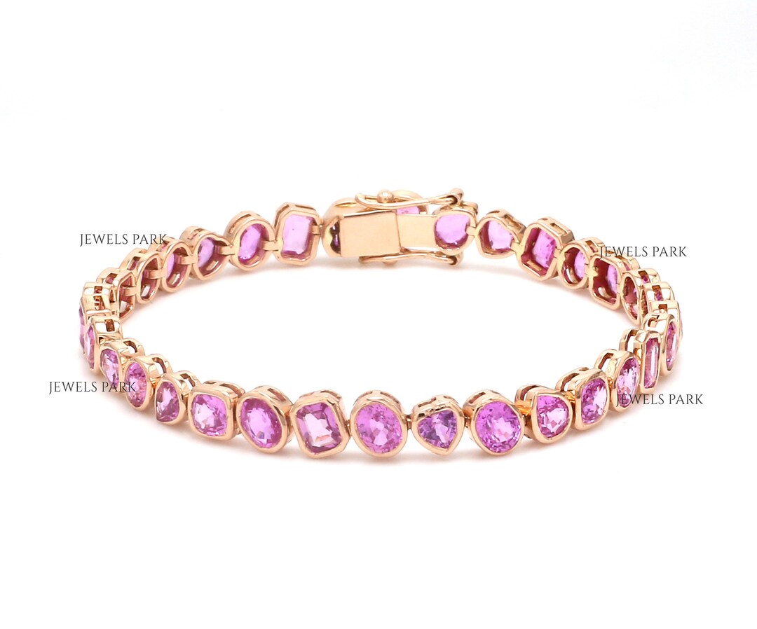 Tennis Bezel Bracelet - Pink