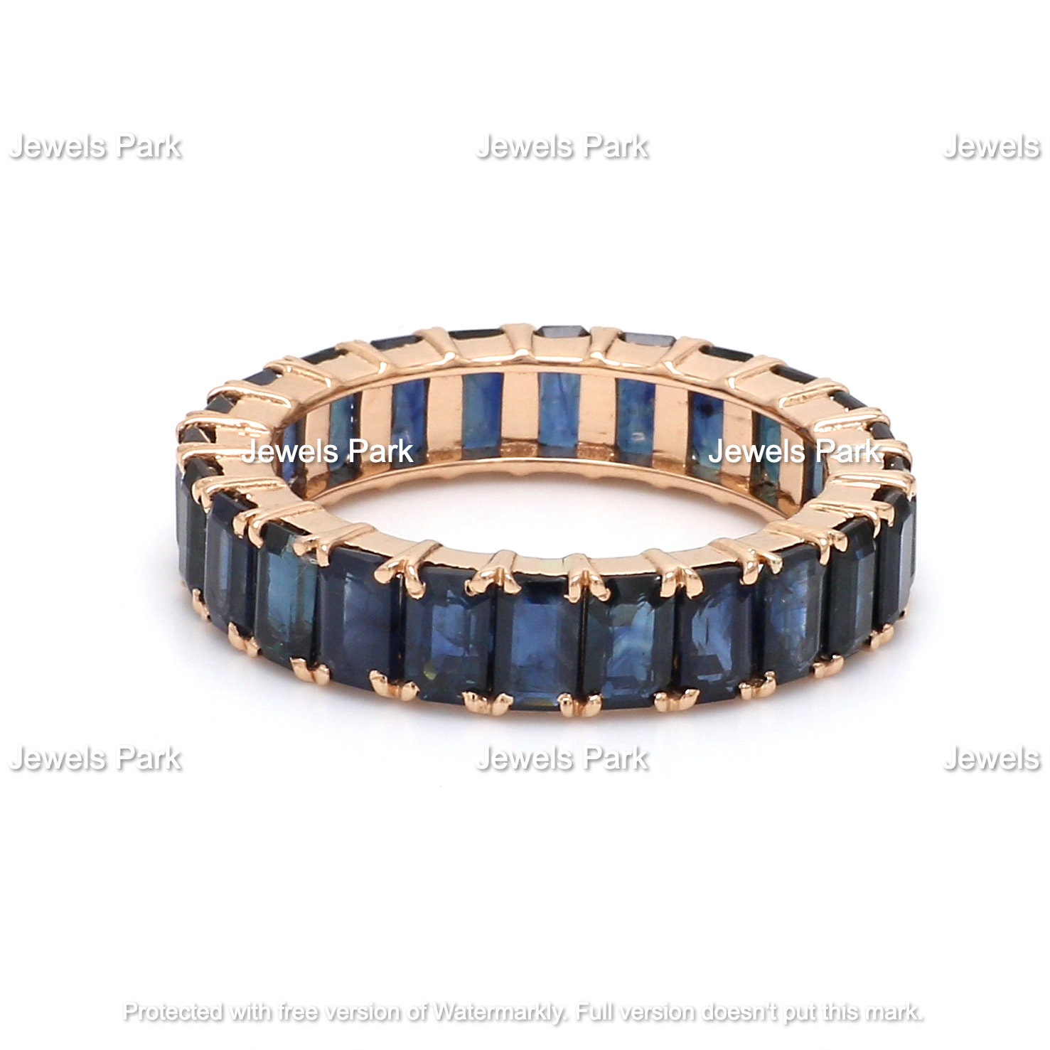 Emerald cut discount sapphire eternity band