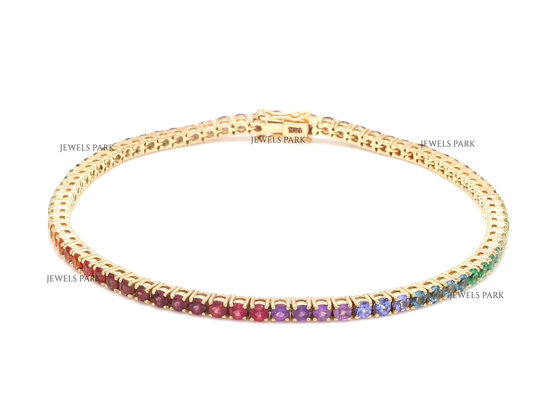 Pearl Tennis Bracelet Rainbow Gold main image 0