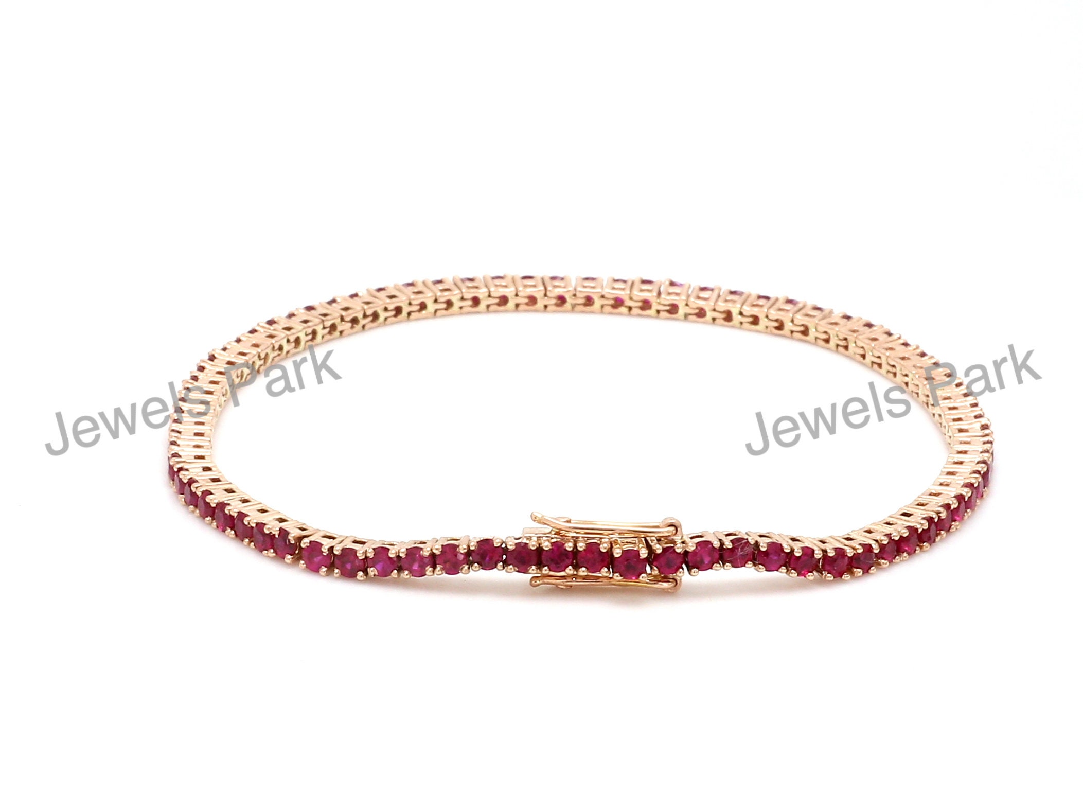 Genuine ruby tennis bracelet 14K 18K gold Natural ruby Etsy
