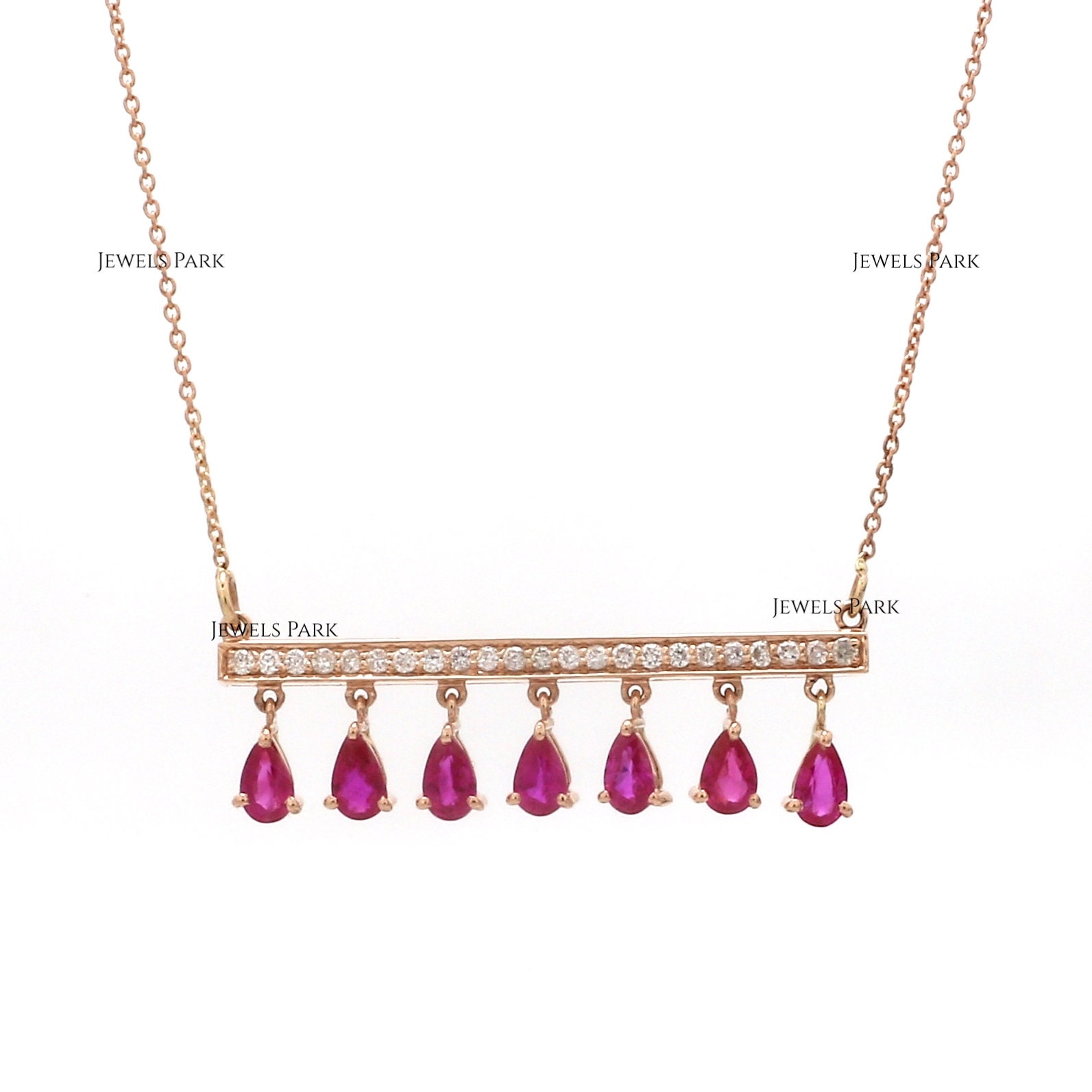 Ruby diamond teardrop pendant necklace gold | Natural 5x3MM ruby pear cut pendant choker gold | Adjustable ruby necklace | Ruby pendant gold