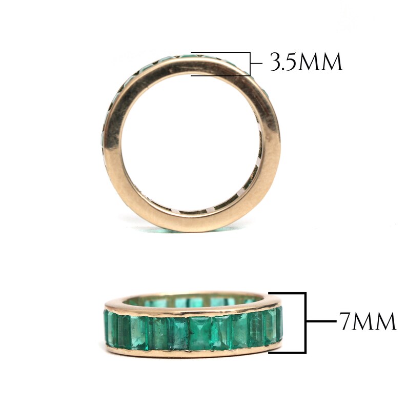 Emerald Ring Eternity Band 14k Solid Gold | Natural 4CTW Channel Set ...