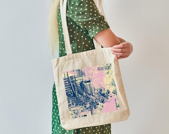 Montreal Tote Bag - Montreal Cotton Canvas Bag, &quot;Summer Stairs, Montreal&quot; by Romain Le Corre